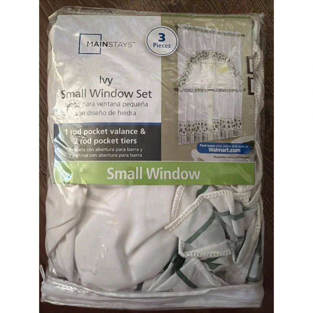 Mainstays Window Curtains Cottage Ivy Tier And Swag Set 56